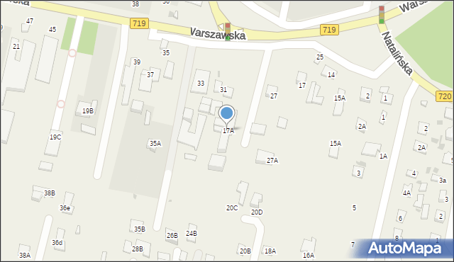 Otrębusy, Warszawska, 17A, mapa Otrębusy