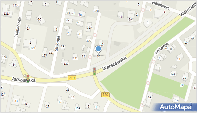 Otrębusy, Warszawska, 30, mapa Otrębusy