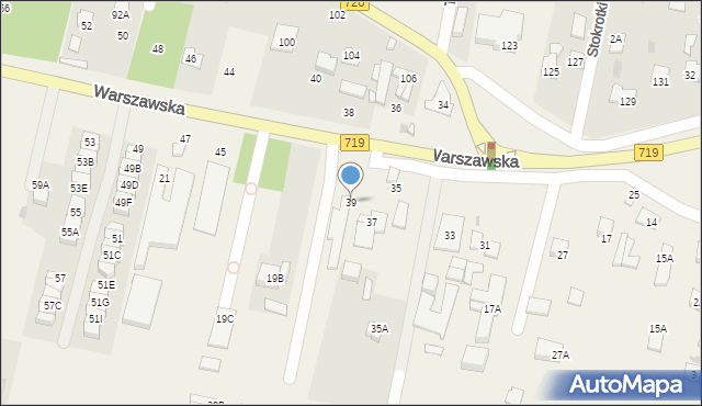 Otrębusy, Warszawska, 39, mapa Otrębusy