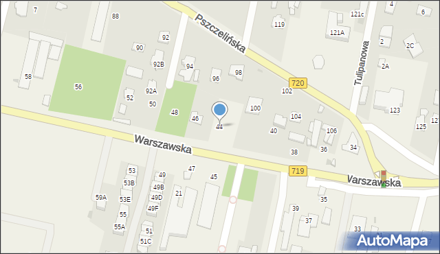 Otrębusy, Warszawska, 44, mapa Otrębusy