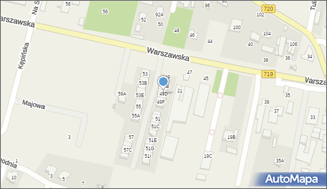 Otrębusy, Warszawska, 49D, mapa Otrębusy