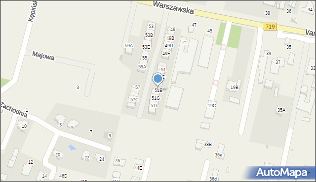 Otrębusy, Warszawska, 51E, mapa Otrębusy