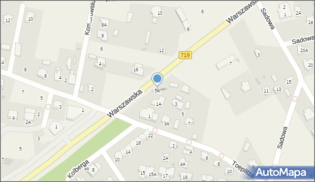 Otrębusy, Warszawska, 5A, mapa Otrębusy