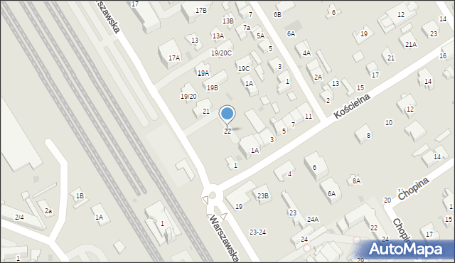 Otwock, Warszawska, 22, mapa Otwock