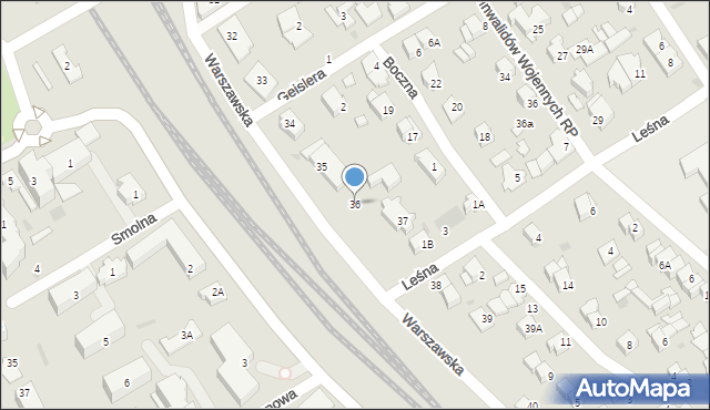 Otwock, Warszawska, 36, mapa Otwock