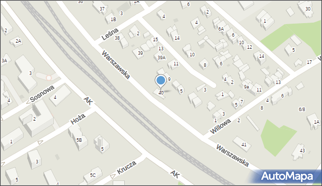 Otwock, Warszawska, 40, mapa Otwock