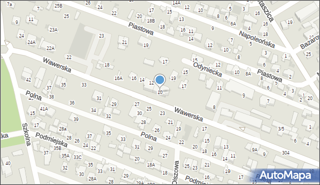 Otwock, Wawerska, 10, mapa Otwock