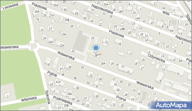 Otwock, Wawerska, 18, mapa Otwock