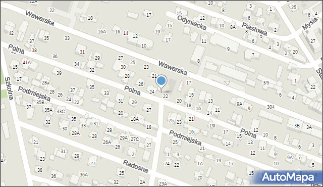 Otwock, Wawerska, 19b, mapa Otwock