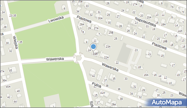 Otwock, Wawerska, 24b, mapa Otwock
