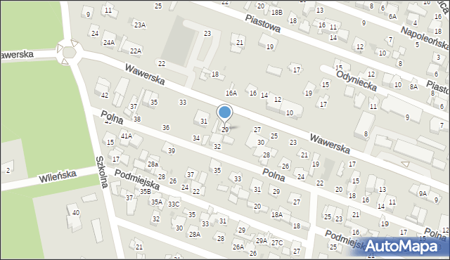 Otwock, Wawerska, 29, mapa Otwock