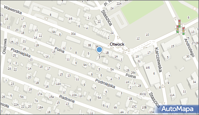Otwock, Wawerska, 3, mapa Otwock