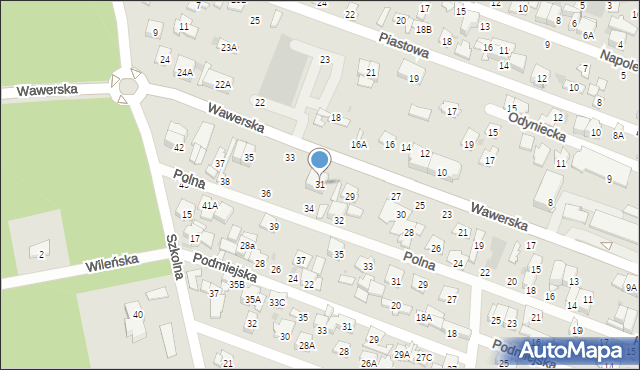 Otwock, Wawerska, 31, mapa Otwock