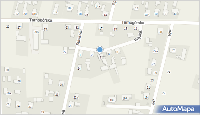 Ożarowice, Wąska, 3, mapa Ożarowice