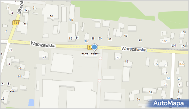 Pabianice, Warszawska, 75/77, mapa Pabianic