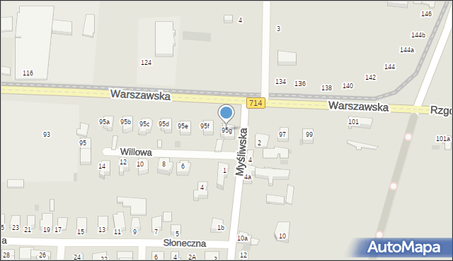 Pabianice, Warszawska, 95g, mapa Pabianic