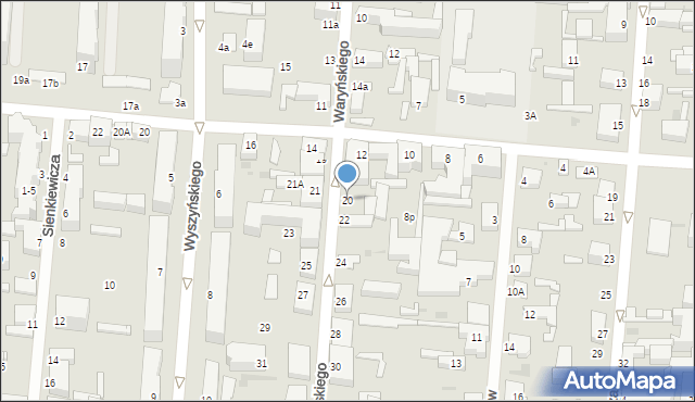 Pabianice, Waryńskiego Ludwika, 20, mapa Pabianic