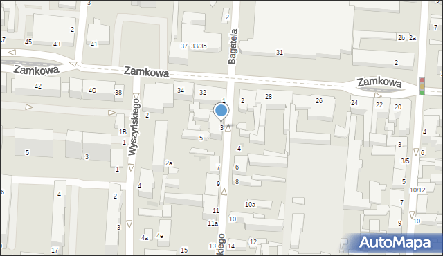 Pabianice, Waryńskiego Ludwika, 3, mapa Pabianic