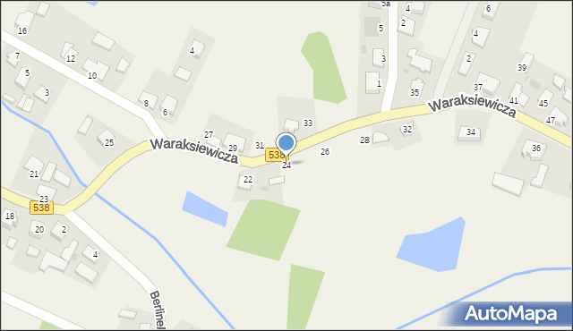 Pacółtowo, Waraksiewicza, gen., 24, mapa Pacółtowo