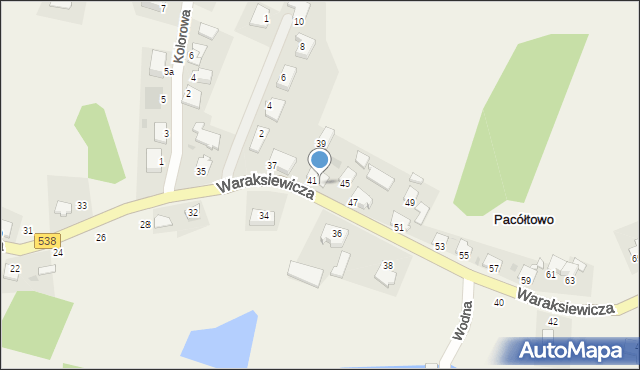 Pacółtowo, Waraksiewicza, gen., 43, mapa Pacółtowo