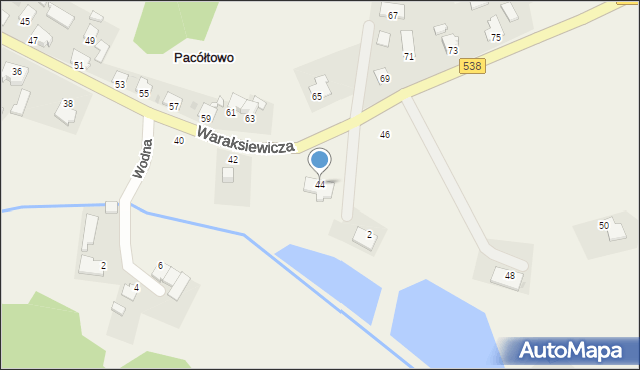 Pacółtowo, Waraksiewicza, gen., 44, mapa Pacółtowo