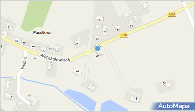 Pacółtowo, Waraksiewicza, gen., 46, mapa Pacółtowo