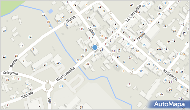 Parczew, Warszawska, 17, mapa Parczew