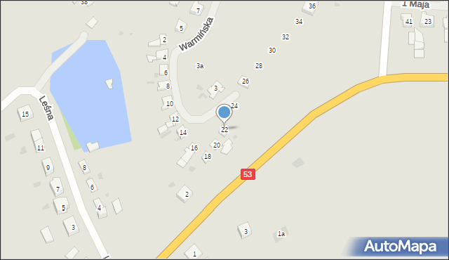 Pasym, Warmińska, 22, mapa Pasym