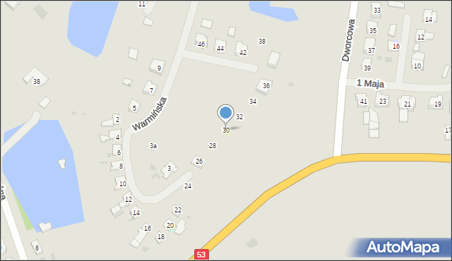 Pasym, Warmińska, 30, mapa Pasym