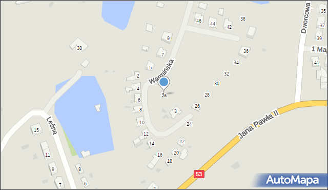 Pasym, Warmińska, 3a, mapa Pasym