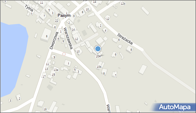 Pasym, Warszawska, 10A, mapa Pasym