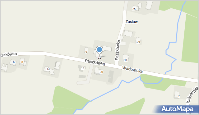 Paszkówka, Wadowicka, 11, mapa Paszkówka