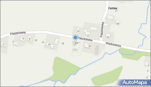 Paszkówka, Wadowicka, 18, mapa Paszkówka