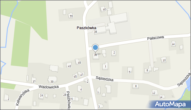 Paszkówka, Wadowicka, 36, mapa Paszkówka