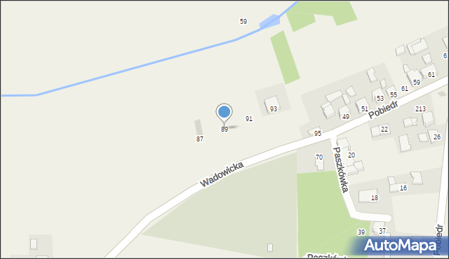 Paszkówka, Wadowicka, 89, mapa Paszkówka