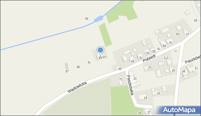 Paszkówka, Wadowicka, 93, mapa Paszkówka