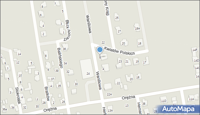 Piaseczno, Waniliowa, 6, mapa Piaseczno