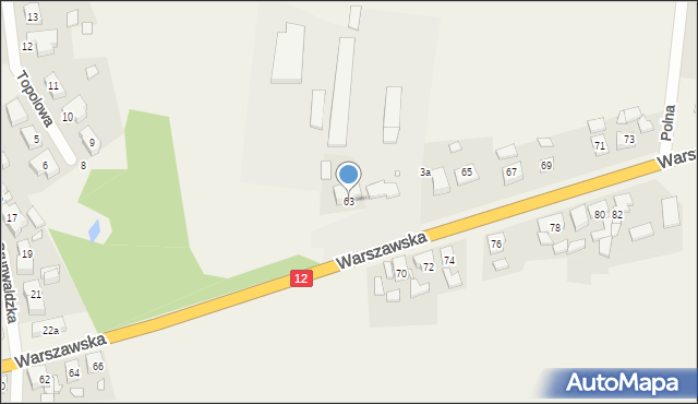 Piaski, Warszawska, 63, mapa Piaski