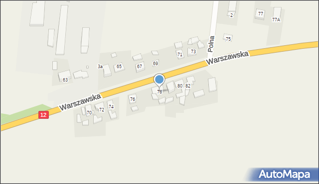 Piaski, Warszawska, 78, mapa Piaski