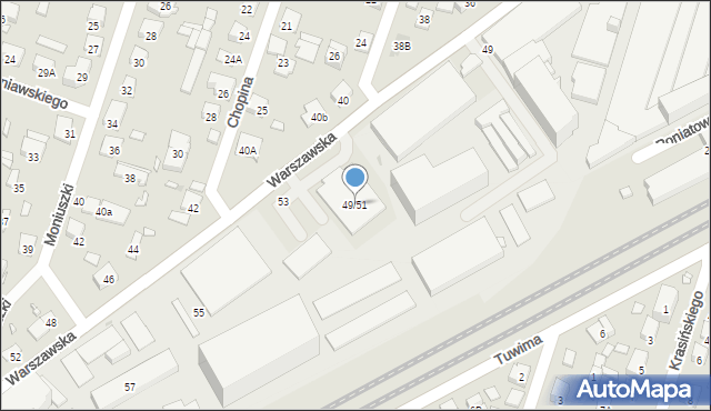 Piastów, Warszawska, 49/51, mapa Piastów