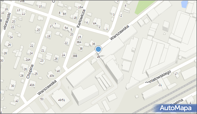 Piastów, Warszawska, 49, mapa Piastów