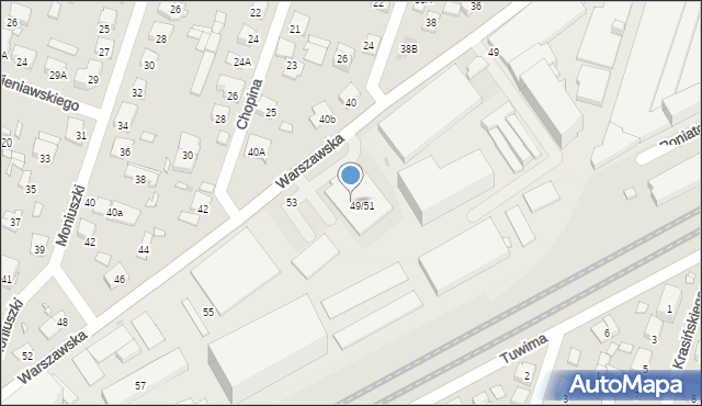 Piastów, Warszawska, 51, mapa Piastów