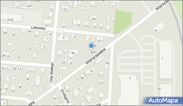 Piastów, Warszawska, 8, mapa Piastów