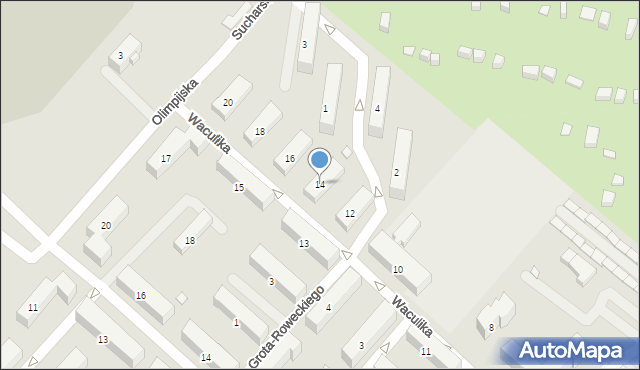 Piekary Śląskie, Waculika Gerarda, ks., 14, mapa Piekary Śląskie