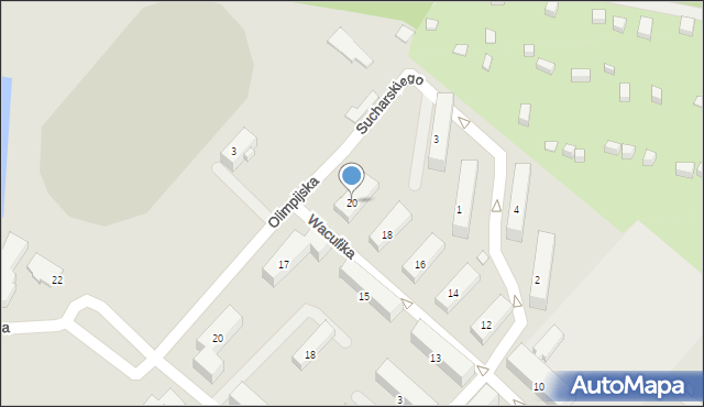 Piekary Śląskie, Waculika Gerarda, ks., 20, mapa Piekary Śląskie