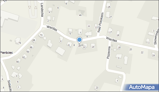 Pierściec, Wardas Marii, 10, mapa Pierściec