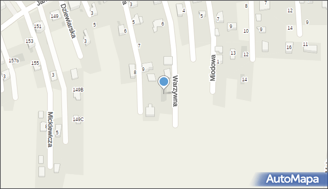 Pietrzykowice, Warzywna, 12, mapa Pietrzykowice