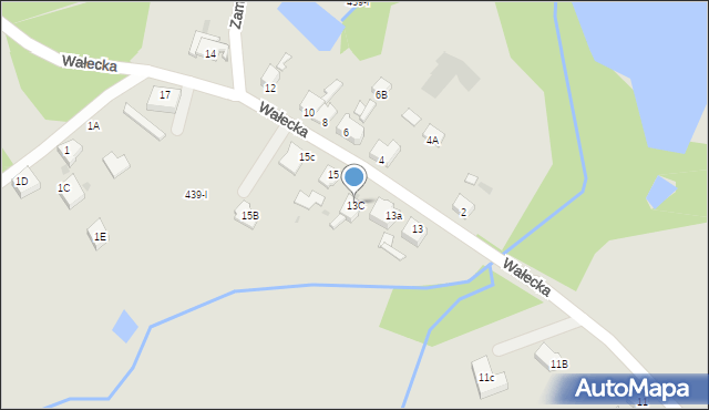 Piła, Wałecka, 13C, mapa Piły