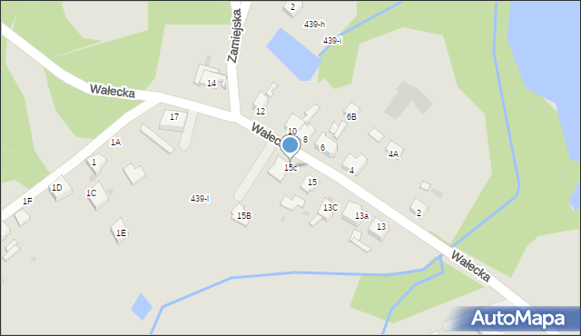 Piła, Wałecka, 15c, mapa Piły