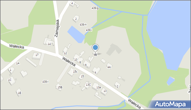 Piła, Wałecka, 6B, mapa Piły